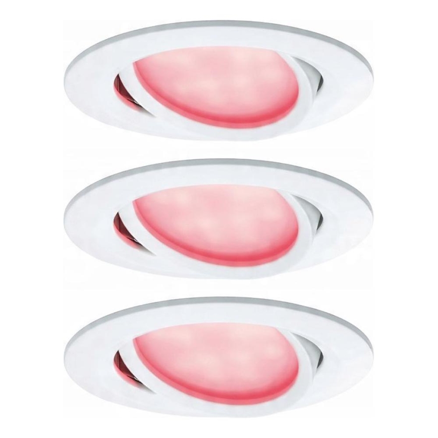 Paulmann 93940 - SET 3x LED RGBW/2W IP23 Lámpara empotrable regulable para el baño 230V