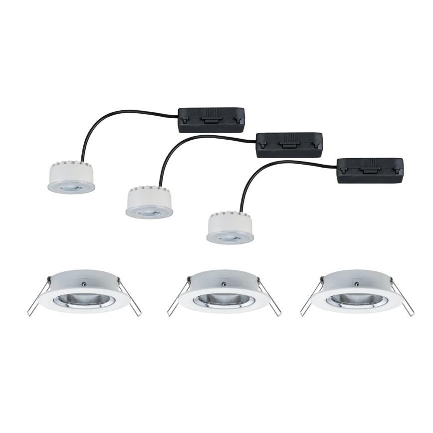 Paulmann 93942 - SET 3xLED/6,8W IP23 Lámpara empotrable regulable para el baño COIN 230V