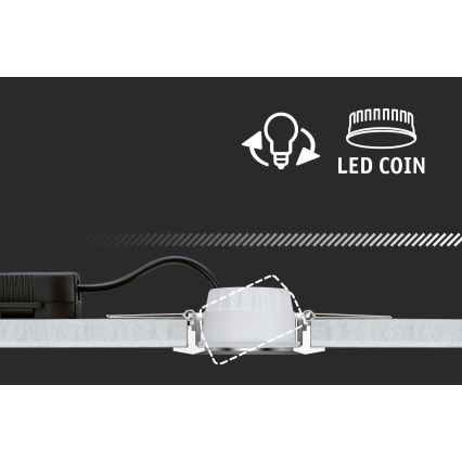 Paulmann 93942 - SET 3xLED/6,8W IP23 Lámpara empotrable regulable para el baño COIN 230V