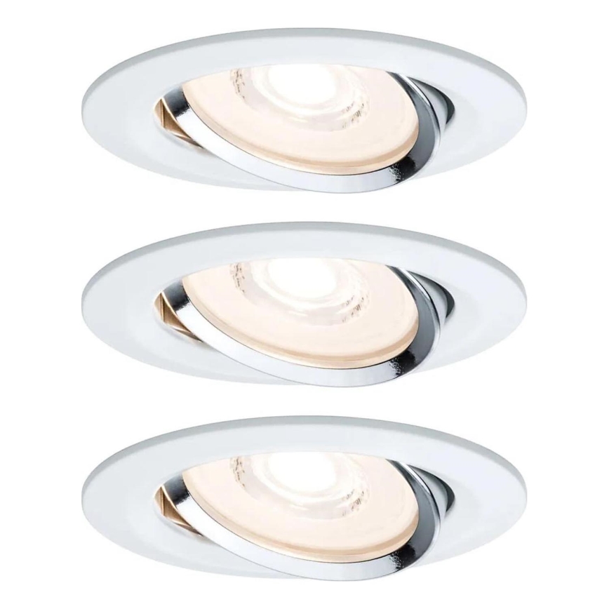 Paulmann 93942 - SET 3xLED/6,8W IP23 Lámpara empotrable regulable para el baño COIN 230V