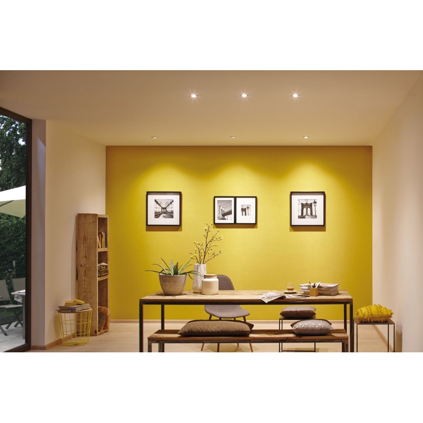 Paulmann 93943 - Juego de 3xLED/6,8W IP23 Luminaria empotrable regulable para baño COIN 230V