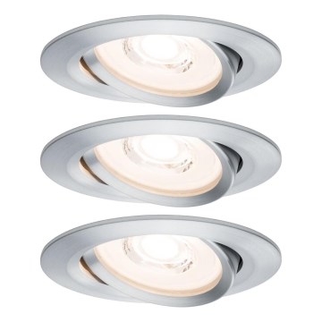 Paulmann 93943 - Juego de 3xLED/6,8W IP23 Luminaria empotrable regulable para baño COIN 230V