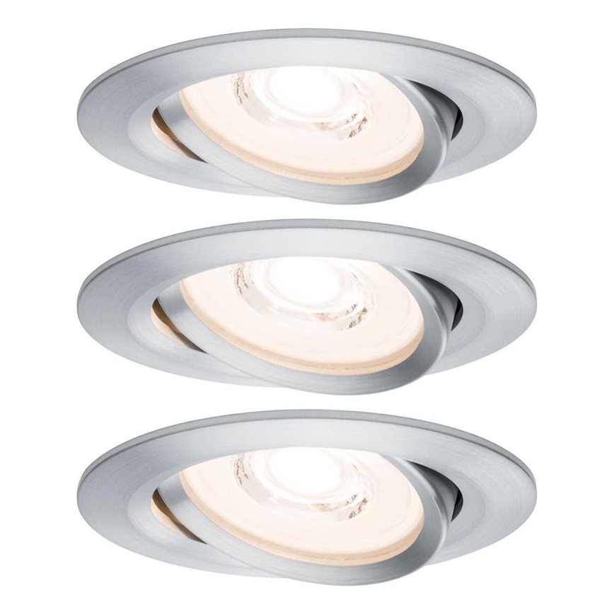 Paulmann 93943 - Juego de 3xLED/6,8W IP23 Luminaria empotrable regulable para baño COIN 230V