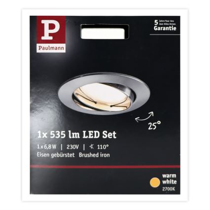 Paulmann 93979 - LED/6,8W IP23 Lámpara empotrable de baño COIN 230V
