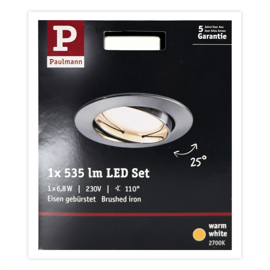 Paulmann 93979 - LED/6,8W IP23 Lámpara empotrable de baño COIN 230V