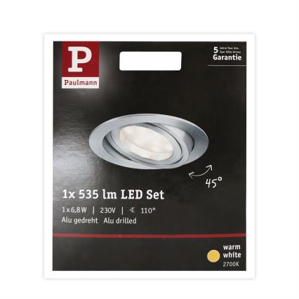 Paulmann 93983 - LED/6,8W IP23 Lámpara empotrable de baño COIN 230V