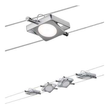 Paulmann 94107 - Juego 4xLED/4,3W Foco para sistema de cable MAC 230V cromo mate