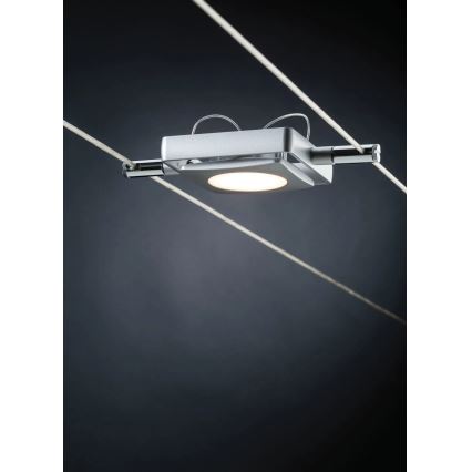 Paulmann 94107 - Juego 4xLED/4,3W Foco para sistema de cable MAC 230V cromo mate