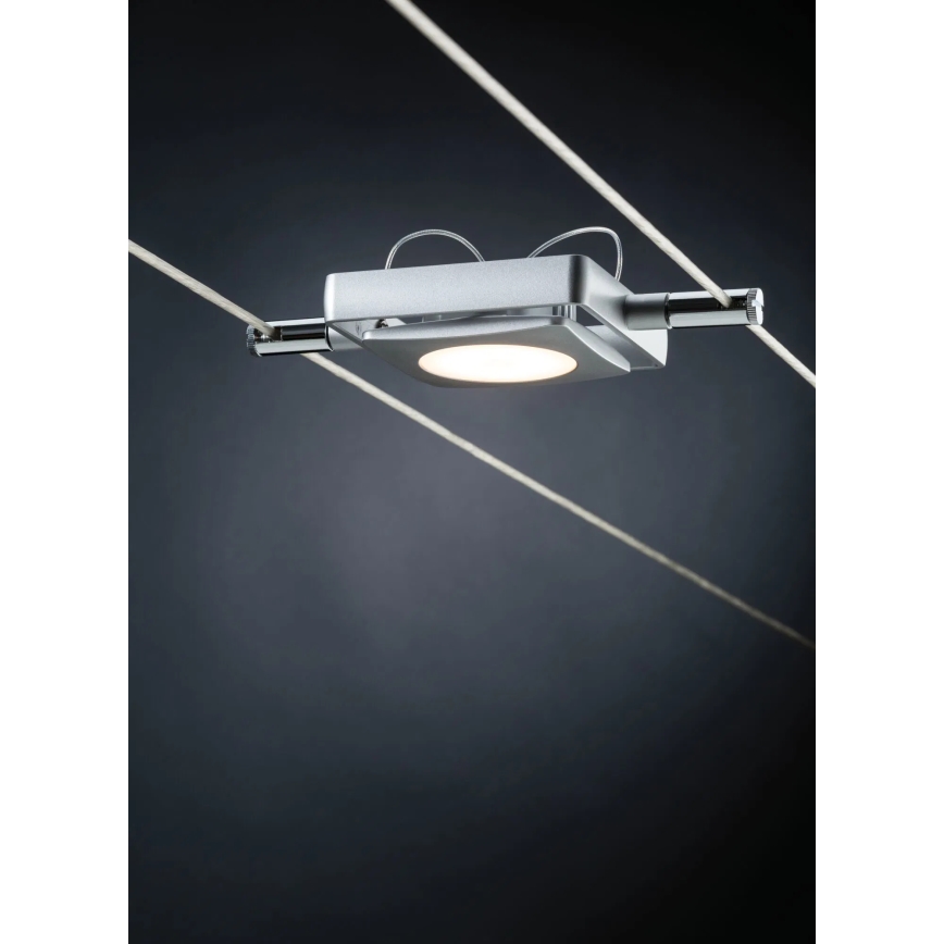 Paulmann 94107 - Juego 4xLED/4,3W Foco para sistema de cable MAC 230V cromo mate