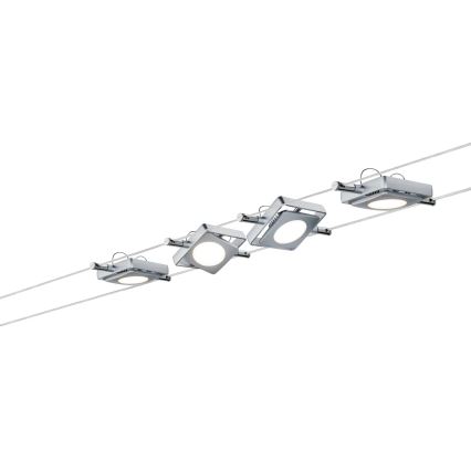 Paulmann 94107 - Juego 4xLED/4,3W Foco para sistema de cable MAC 230V cromo mate