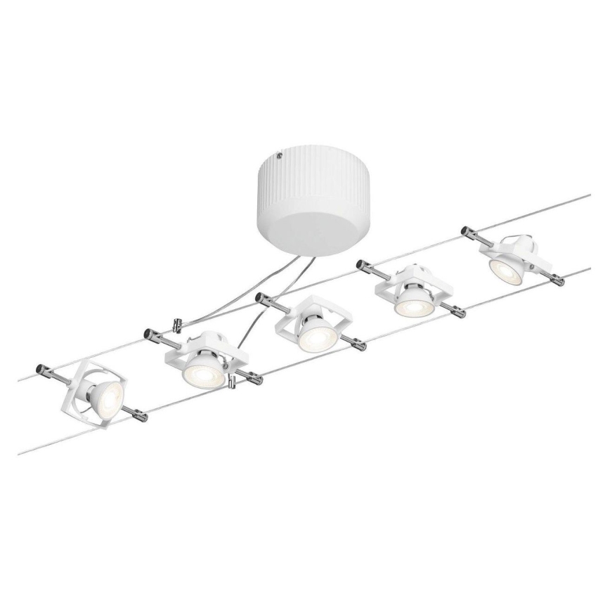 Paulmann 94149 - SET de 5xGU5,3/10W Foco para sistema de cable TECH 230V blanco