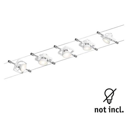Paulmann 94149 - SET de 5xGU5,3/10W Foco para sistema de cable TECH 230V blanco