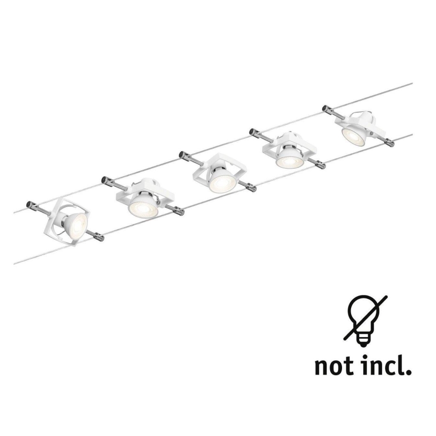 Paulmann 94149 - SET de 5xGU5,3/10W Foco para sistema de cable TECH 230V blanco
