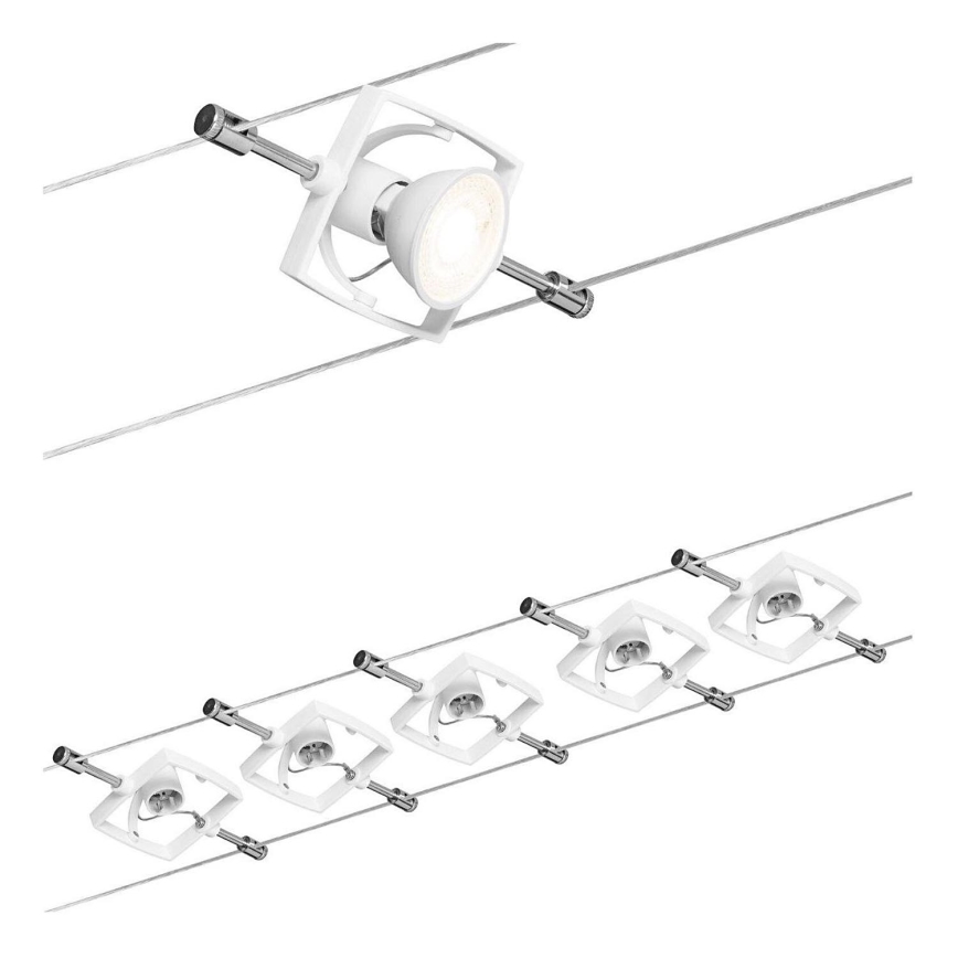 Paulmann 94149 - SET de 5xGU5,3/10W Foco para sistema de cable TECH 230V blanco