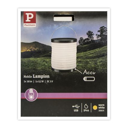 Paulmann 94169 - LED/0,2W IP44 Iluminación decorativa de exterior MOBILE 3,7V 800 mAh