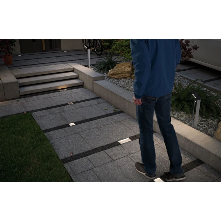Paulmann 94238 - LED/0,7W IP67 Luz empotrable de suelo solar con sensor ARON 3,7V 650 mAh