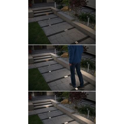 Paulmann 94238 - LED/0,7W IP67 Luz empotrable de suelo solar con sensor ARON 3,7V 650 mAh