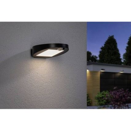 Paulmann 94246 - LED/1,2W IP44 Lámpara solar exterior con sensor RYSE 3,7V 1800 mAh