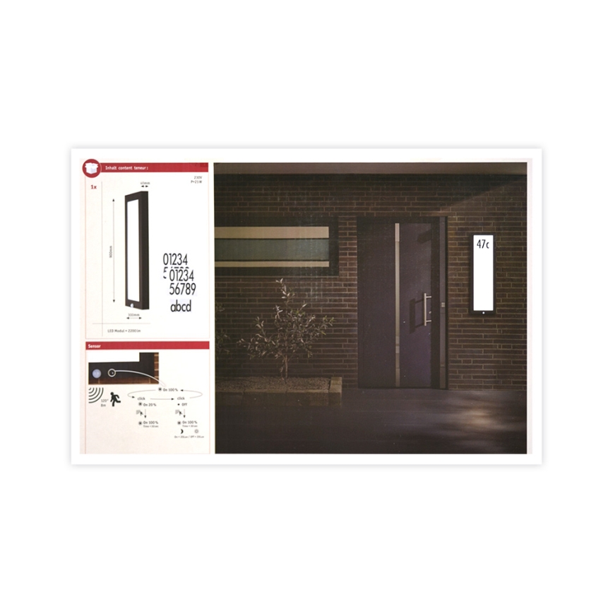 Paulmann 94257_1 - LED/19W IP44 Plafón de exterior con sensor 230V