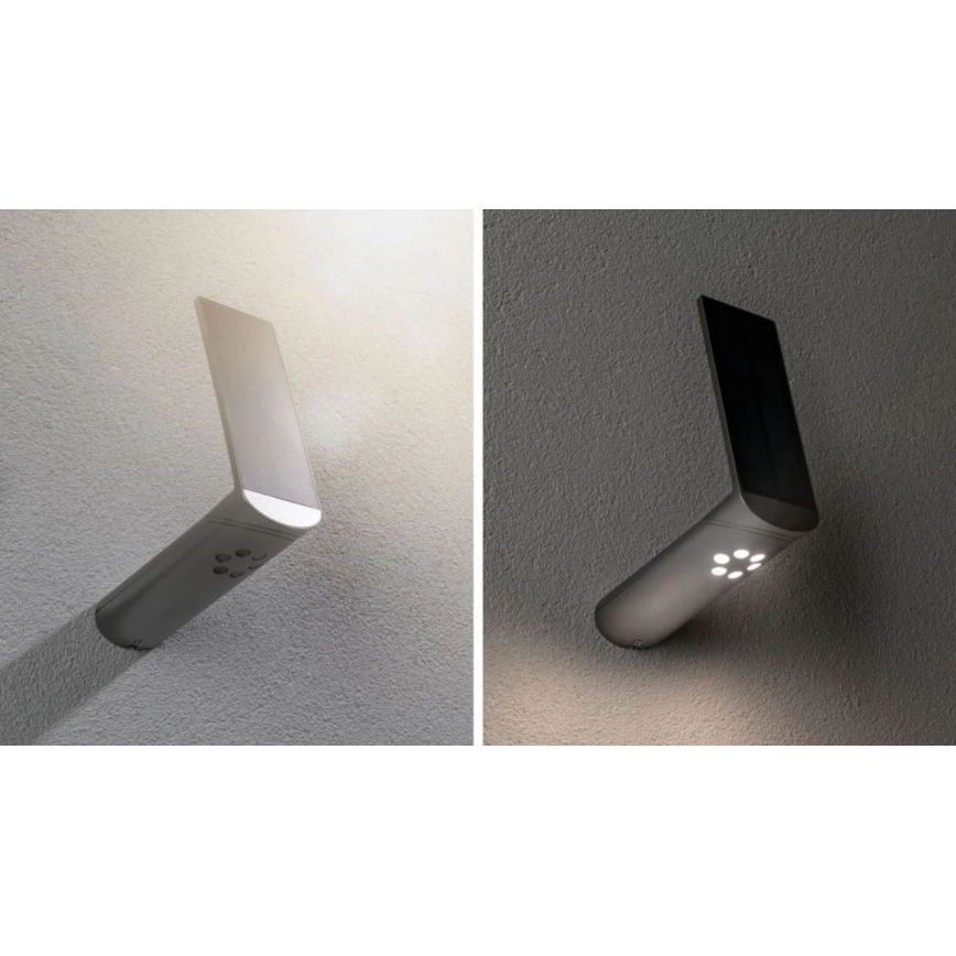 Paulmann 94261 - LED/1,2W IP44 Aplique solar con sensor ILIAS 3,7V