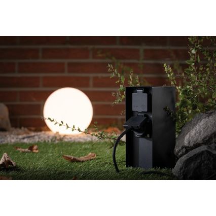 Paulmann 94314 - Columna de enchufes de exterior con temporizador 2Z SCHUKO