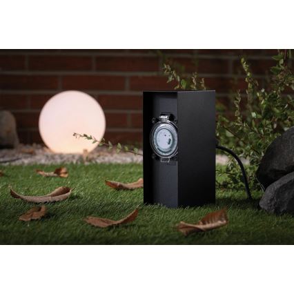Paulmann 94314 - Columna de enchufes de exterior con temporizador 2Z SCHUKO
