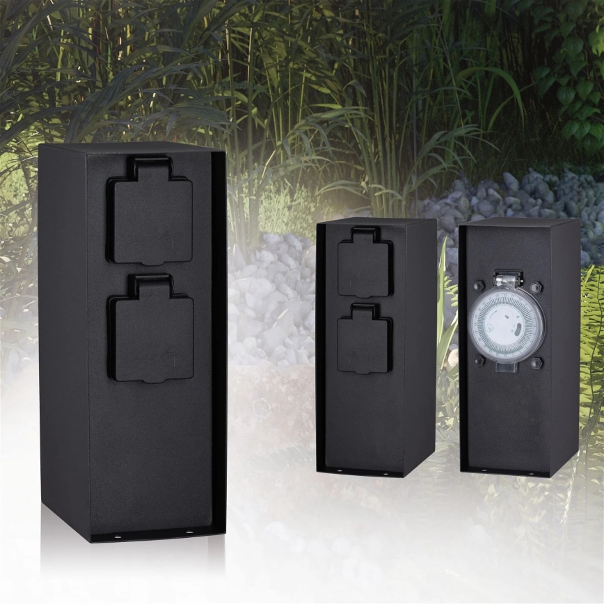 Paulmann 94314 - Columna de enchufes de exterior con temporizador 2Z SCHUKO