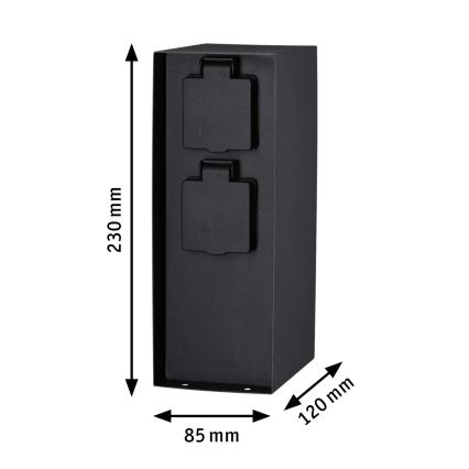 Paulmann 94314 - Columna de enchufes de exterior con temporizador 2Z SCHUKO