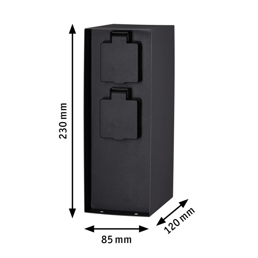 Paulmann 94314 - Columna de enchufes de exterior con temporizador 2Z SCHUKO
