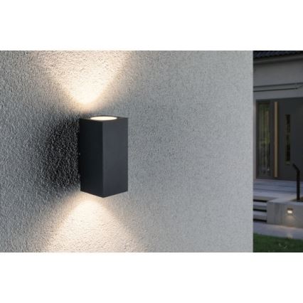 Paulmann 94328 - 2xLED/2,8W IP44 Aplique exterior FLAME 230V antracita