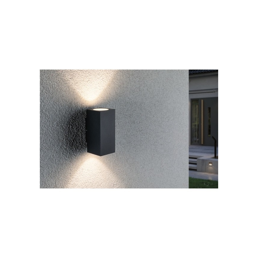 Paulmann 94328 - 2xLED/2,8W IP44 Aplique exterior FLAME 230V antracita