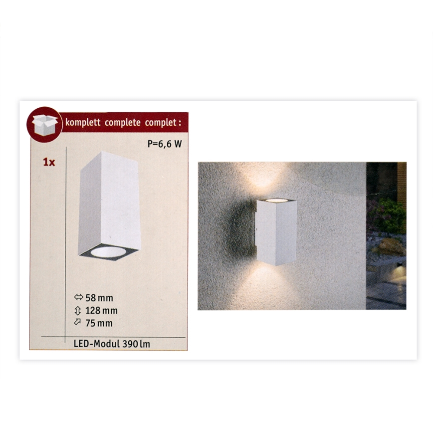 Paulmann 94330 - 2xLED/2,8W IP44 Aplique exterior FLAME 230V blanco