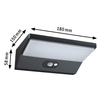 Paulmann 94333 - LED/7,4W IP44 Aplique para exterior con sensor HOUSE 230V