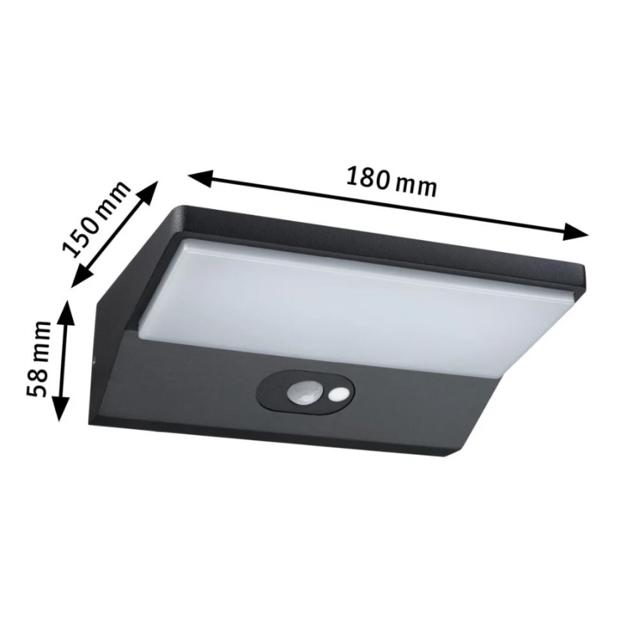 Paulmann 94333 - LED/7,4W IP44 Aplique para exterior con sensor HOUSE 230V