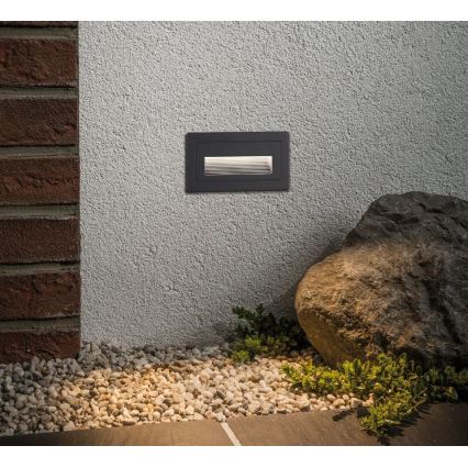 Paulmann 94383 - LED/4W IP44 Lámpara empotrada de exterior LONG 230V