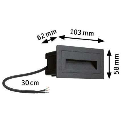 Paulmann 94383 - LED/4W IP44 Lámpara empotrada de exterior LONG 230V