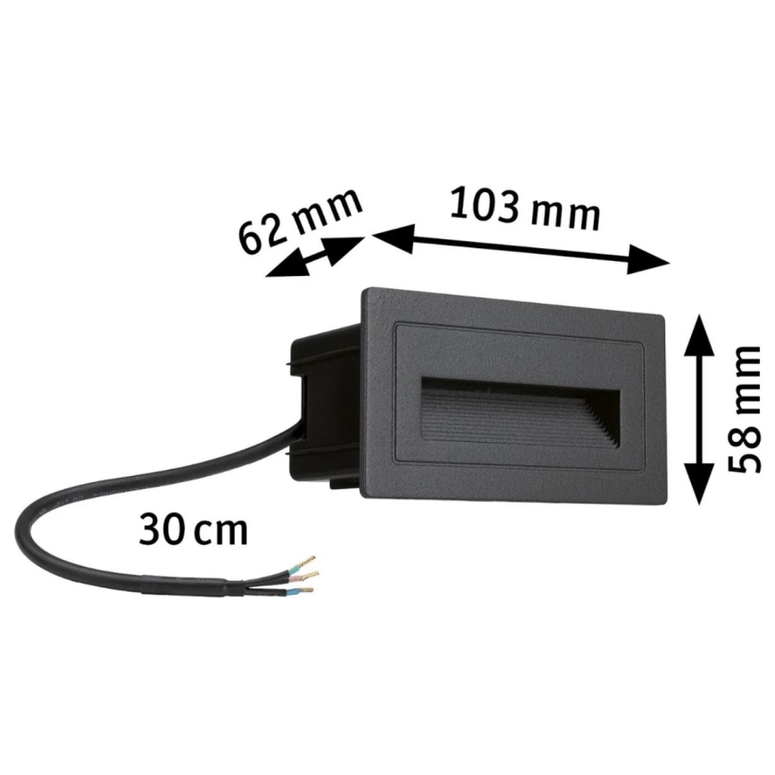 Paulmann 94383 - LED/4W IP44 Lámpara empotrada de exterior LONG 230V