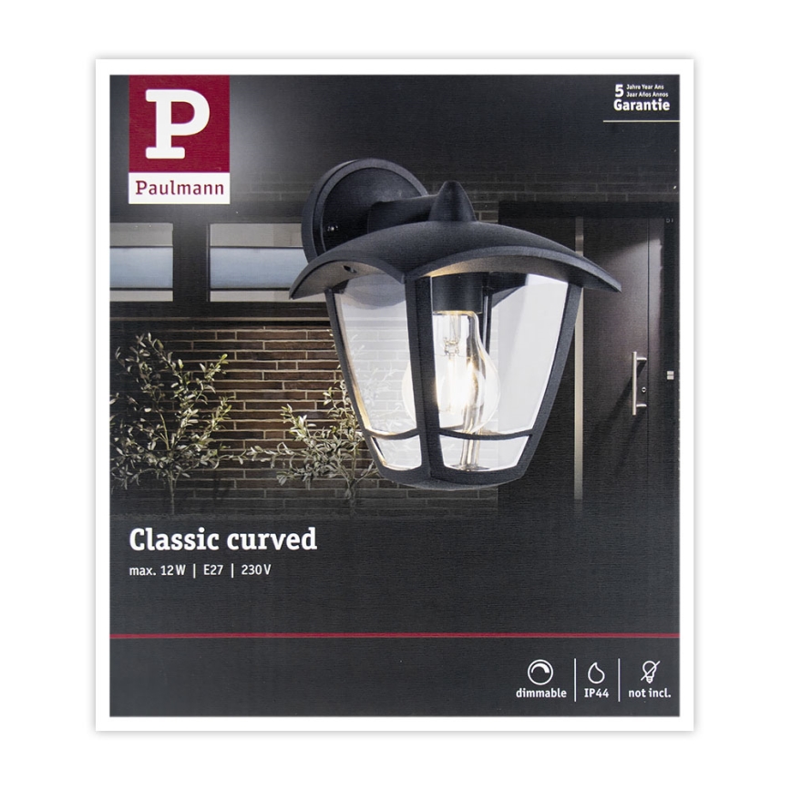 Paulmann 94392 - 1xE27/12W IP44 Aplique de exterior CLASSIC 230V