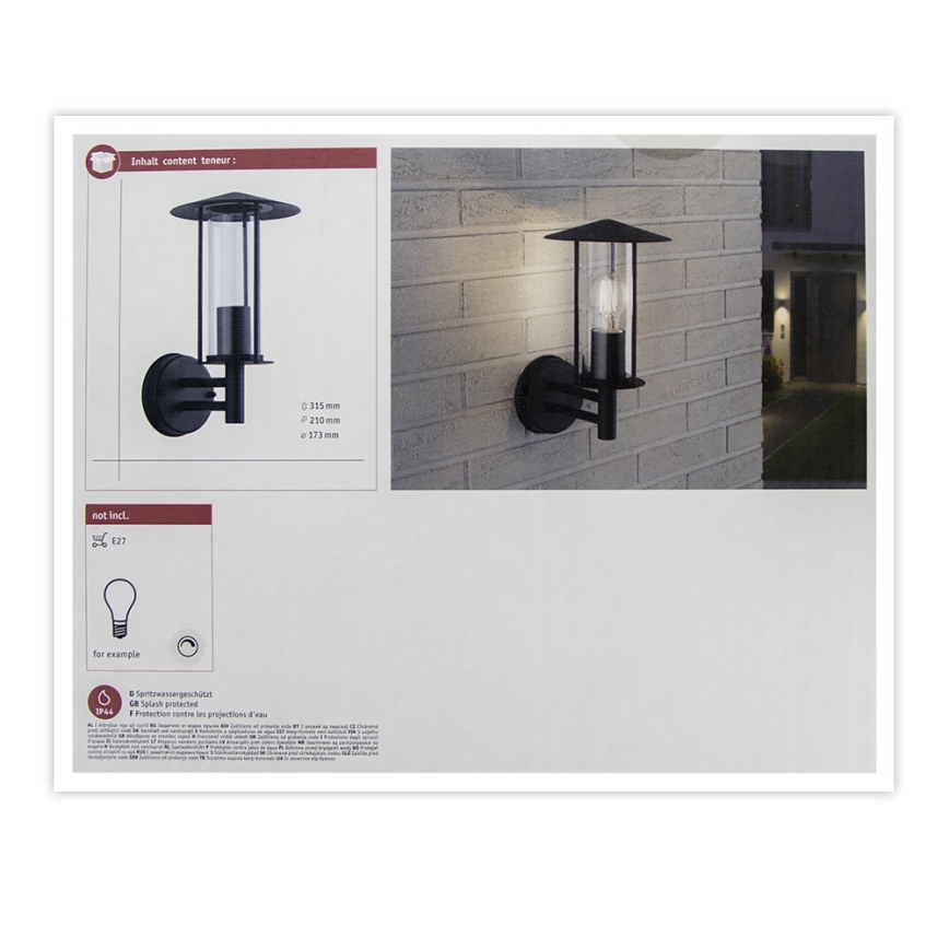 Paulmann 94398 - 1xE27/60W IP44 Aplique de exterior CLASSIC 230V