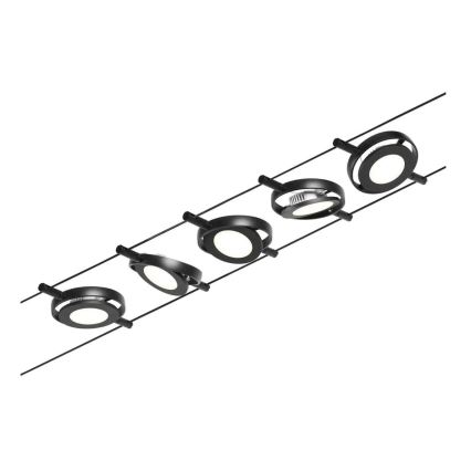 Paulmann 94418 - JUEGO 5xLED/4,5W Foco para un sistema de cadenas ROUNDMAC 230V negro