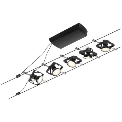 Paulmann 94434 - JUEGO 5xGU5,3/10W Foco para sistema de cadenas MAC 230V negro