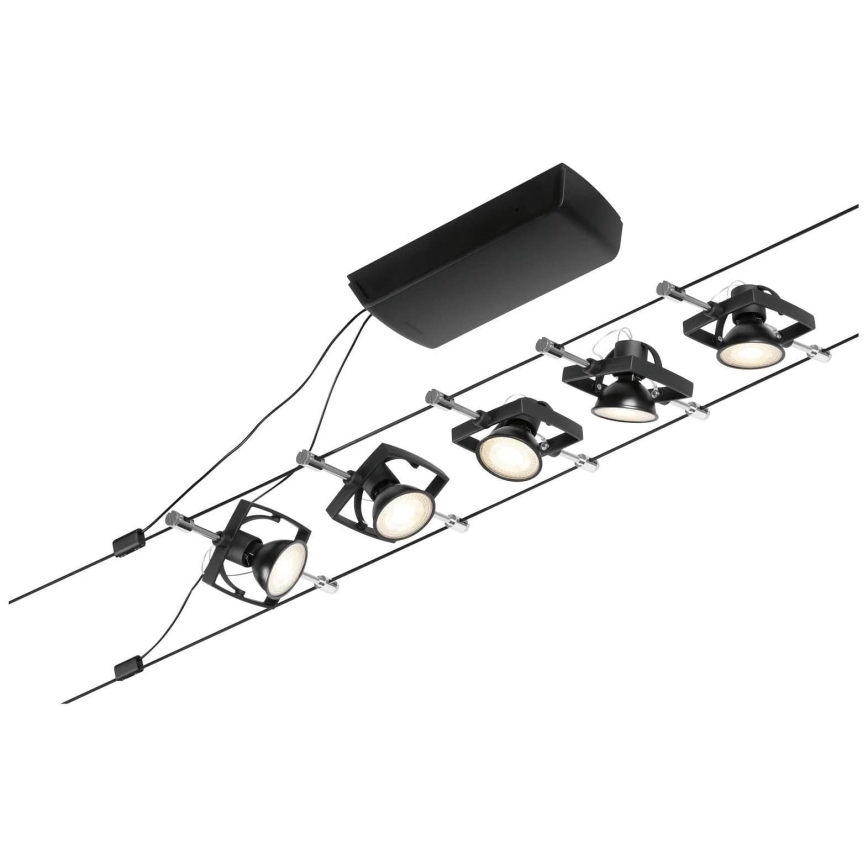 Paulmann 94434 - JUEGO 5xGU5,3/10W Foco para sistema de cadenas MAC 230V negro