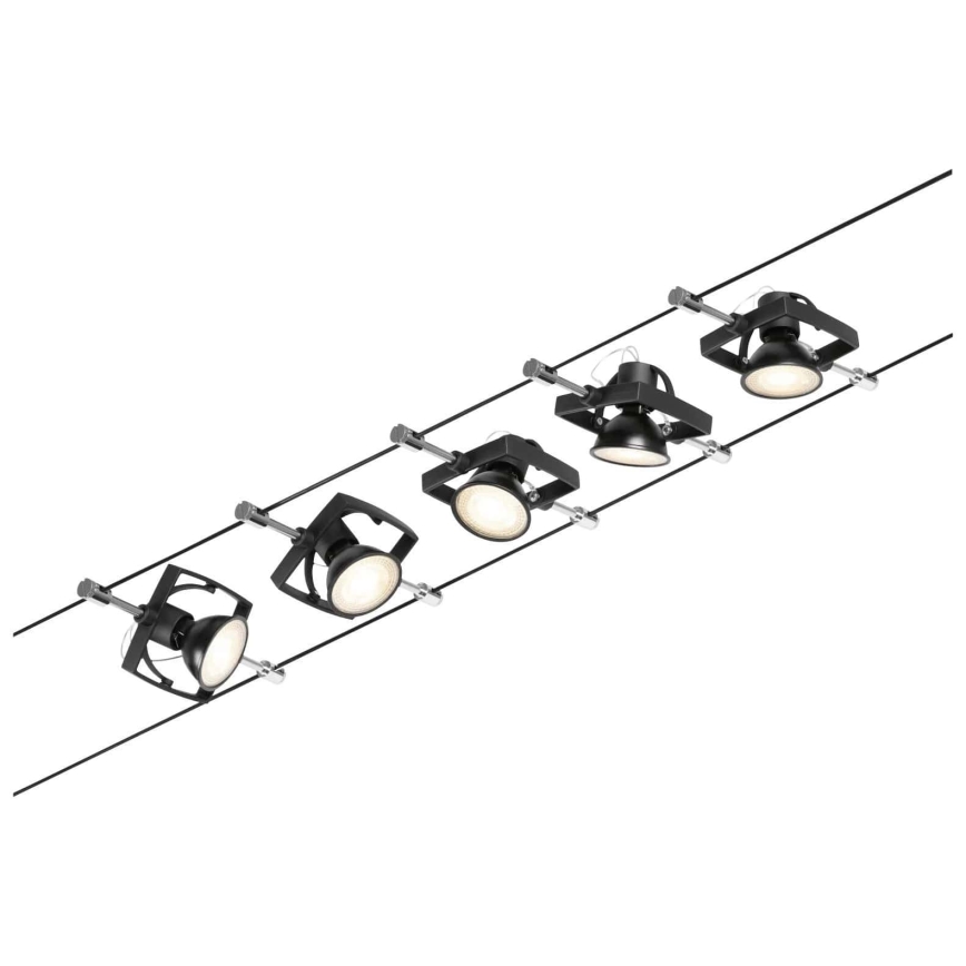 Paulmann 94434 - JUEGO 5xGU5,3/10W Foco para sistema de cadenas MAC 230V negro