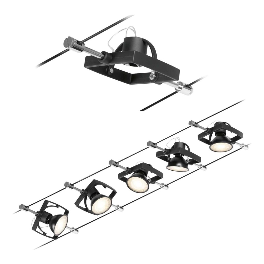 Paulmann 94434 - JUEGO 5xGU5,3/10W Foco para sistema de cadenas MAC 230V negro