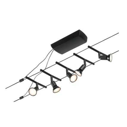Paulmann 94446 - JUEGO 5xGU5,3/10W Foco para sistema de cadenas SALT 230V negro
