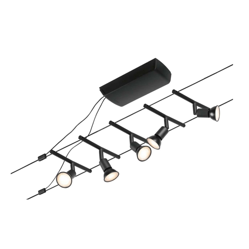 Paulmann 94446 - JUEGO 5xGU5,3/10W Foco para sistema de cadenas SALT 230V negro