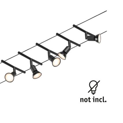 Paulmann 94446 - JUEGO 5xGU5,3/10W Foco para sistema de cadenas SALT 230V negro