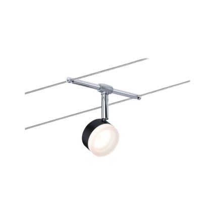 Paulmann 94457 - Juego de 5 focos LED de 4 W para sistema de cable CLEAR, 230 V, negro/cromo brillante
