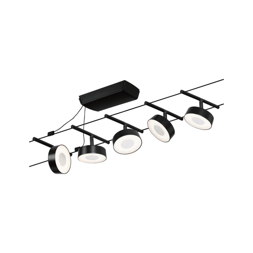 Paulmann 94479 - JUEGO 5xLED/5W Foco para sistema de rieles CIRCLE 230V negro