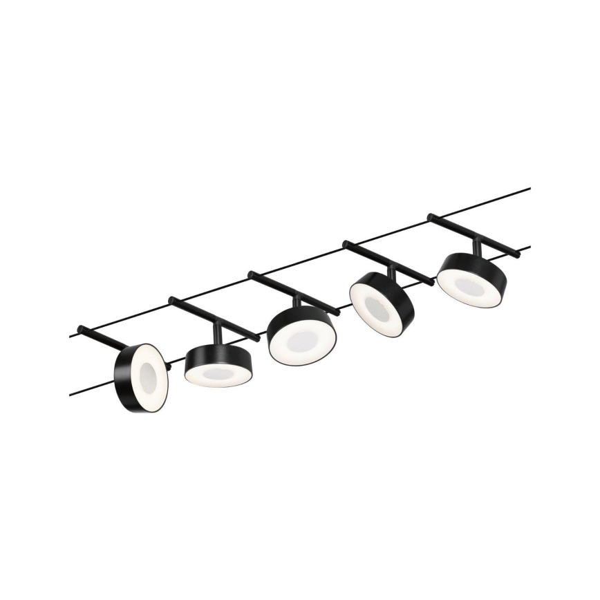 Paulmann 94479 - JUEGO 5xLED/5W Foco para sistema de rieles CIRCLE 230V negro